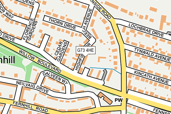 G73 4HE map - OS OpenMap – Local (Ordnance Survey)