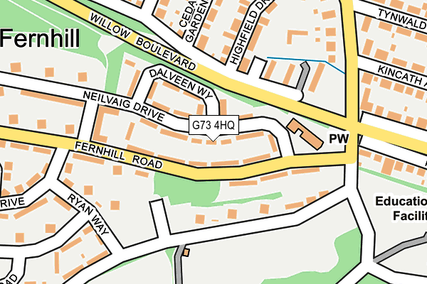 G73 4HQ map - OS OpenMap – Local (Ordnance Survey)