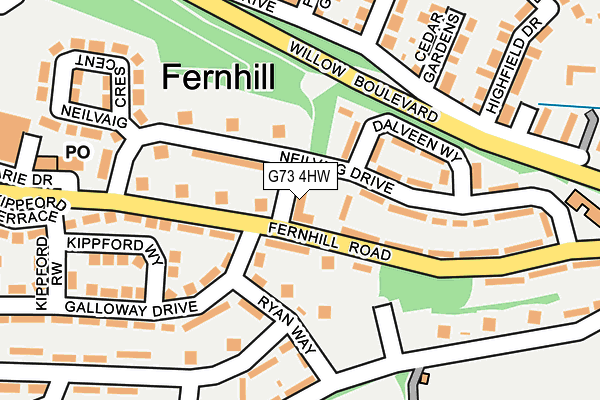 G73 4HW map - OS OpenMap – Local (Ordnance Survey)