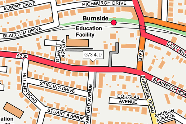 G73 4JD map - OS OpenMap – Local (Ordnance Survey)