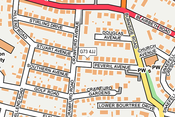 G73 4JJ map - OS OpenMap – Local (Ordnance Survey)