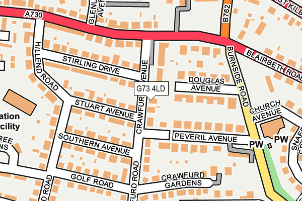 G73 4LD map - OS OpenMap – Local (Ordnance Survey)