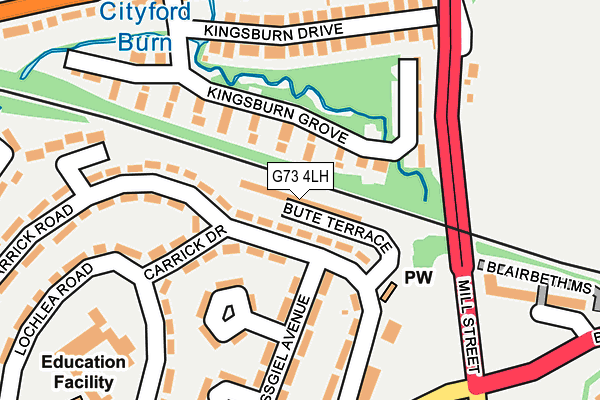 G73 4LH map - OS OpenMap – Local (Ordnance Survey)