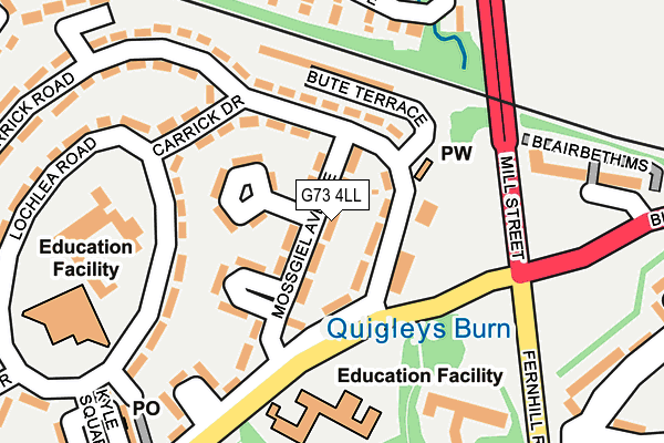 G73 4LL map - OS OpenMap – Local (Ordnance Survey)