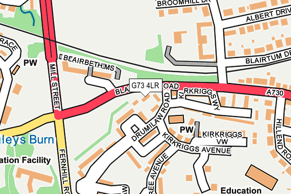 G73 4LR map - OS OpenMap – Local (Ordnance Survey)