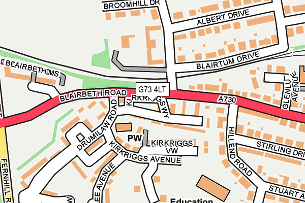 G73 4LT map - OS OpenMap – Local (Ordnance Survey)