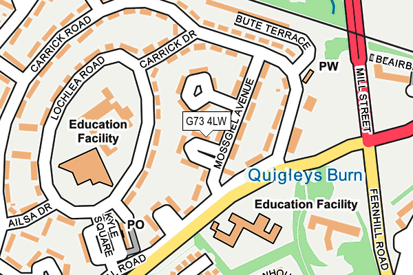 G73 4LW map - OS OpenMap – Local (Ordnance Survey)