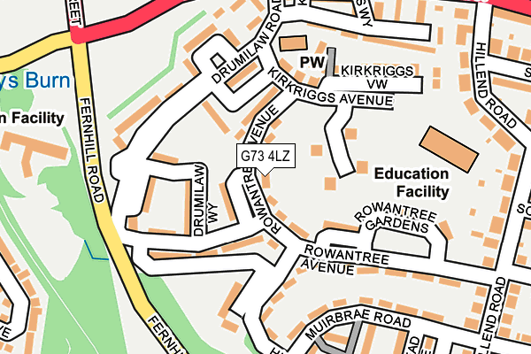 G73 4LZ map - OS OpenMap – Local (Ordnance Survey)