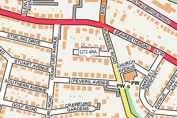 G73 4RA map - OS OpenMap – Local (Ordnance Survey)