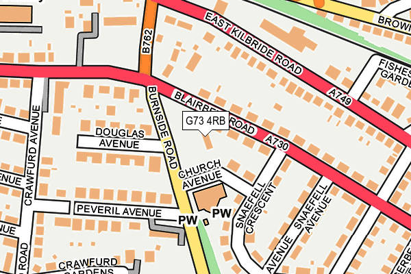 G73 4RB map - OS OpenMap – Local (Ordnance Survey)