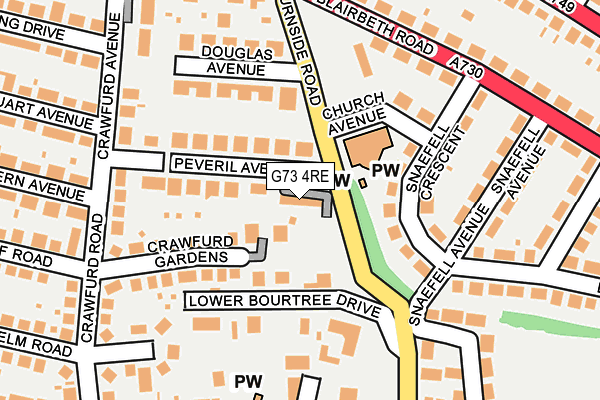 G73 4RE map - OS OpenMap – Local (Ordnance Survey)