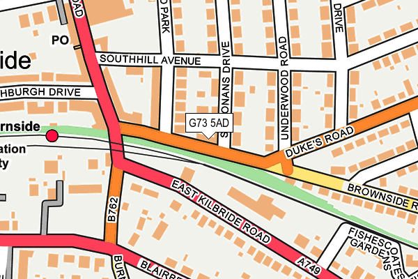 G73 5AD map - OS OpenMap – Local (Ordnance Survey)