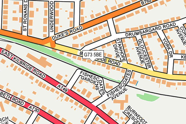 G73 5BE map - OS OpenMap – Local (Ordnance Survey)