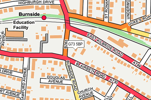 G73 5BP map - OS OpenMap – Local (Ordnance Survey)