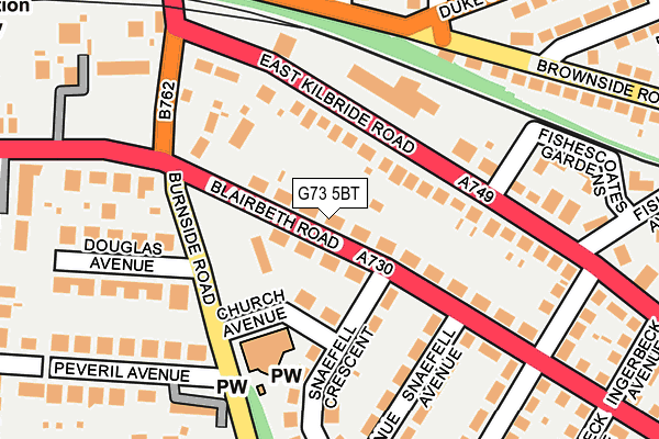 G73 5BT map - OS OpenMap – Local (Ordnance Survey)