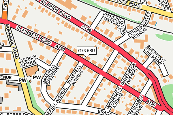 G73 5BU map - OS OpenMap – Local (Ordnance Survey)