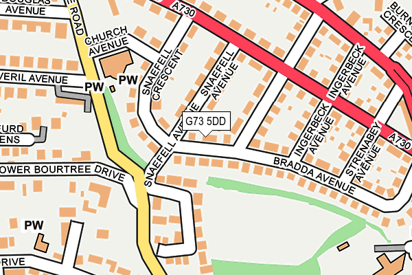 G73 5DD map - OS OpenMap – Local (Ordnance Survey)