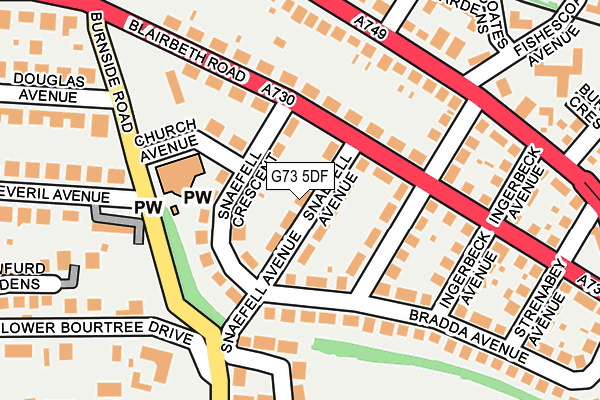 G73 5DF map - OS OpenMap – Local (Ordnance Survey)
