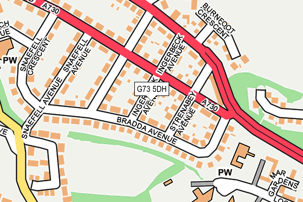 G73 5DH map - OS OpenMap – Local (Ordnance Survey)