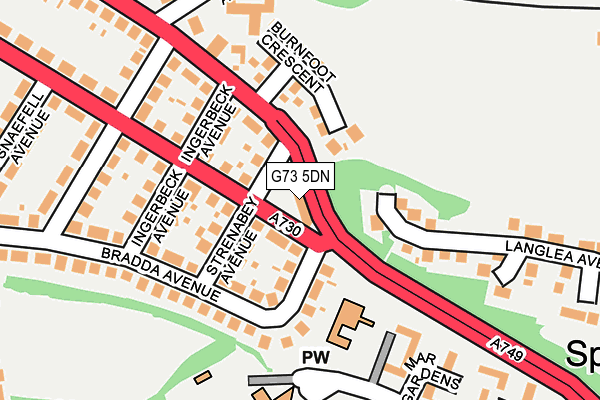 G73 5DN map - OS OpenMap – Local (Ordnance Survey)