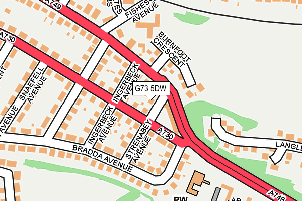 G73 5DW map - OS OpenMap – Local (Ordnance Survey)