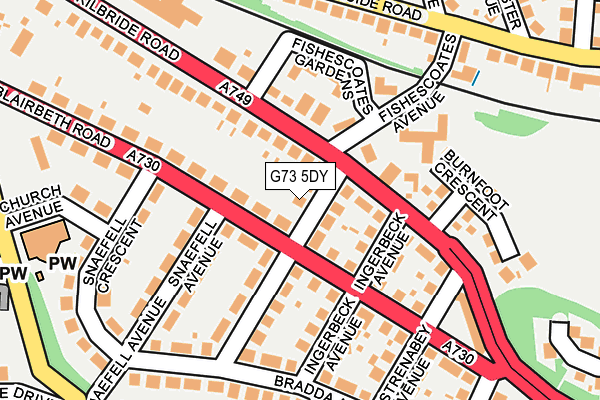 G73 5DY map - OS OpenMap – Local (Ordnance Survey)