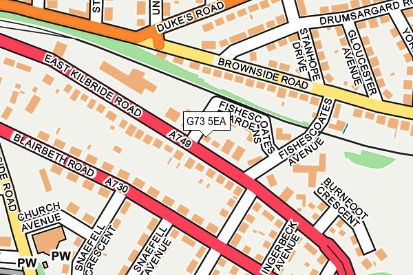 G73 5EA map - OS OpenMap – Local (Ordnance Survey)
