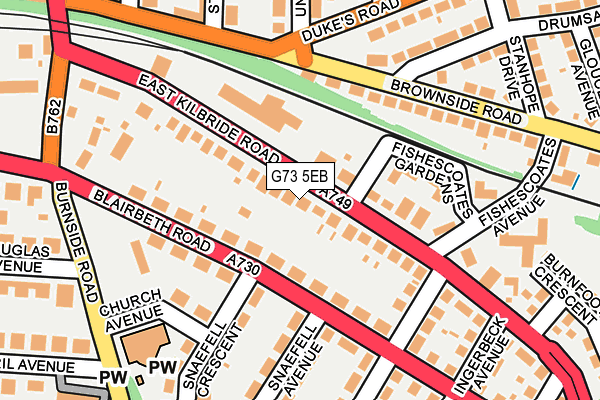 G73 5EB map - OS OpenMap – Local (Ordnance Survey)