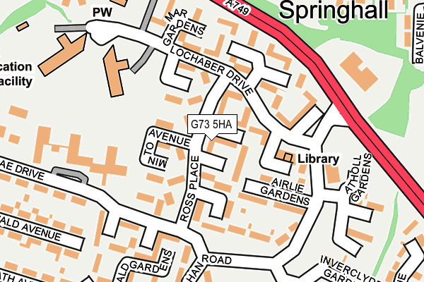 G73 5HA map - OS OpenMap – Local (Ordnance Survey)