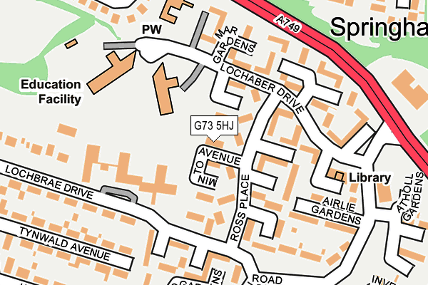 G73 5HJ map - OS OpenMap – Local (Ordnance Survey)