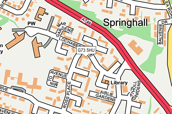 G73 5HU map - OS OpenMap – Local (Ordnance Survey)