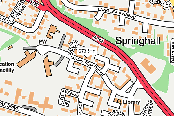 G73 5HY map - OS OpenMap – Local (Ordnance Survey)
