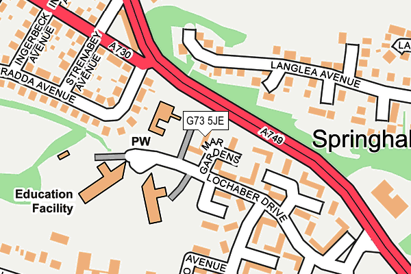 G73 5JE map - OS OpenMap – Local (Ordnance Survey)