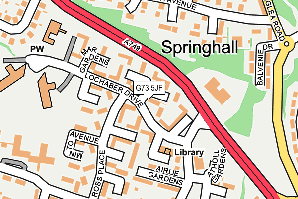 G73 5JF map - OS OpenMap – Local (Ordnance Survey)