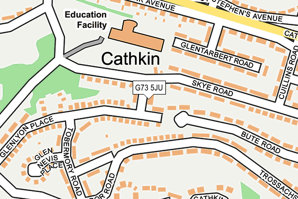 G73 5JU map - OS OpenMap – Local (Ordnance Survey)