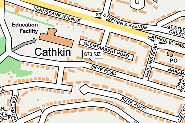 G73 5JZ map - OS OpenMap – Local (Ordnance Survey)