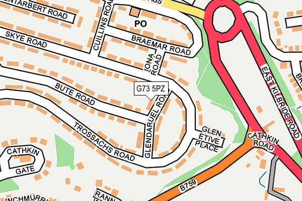 G73 5PZ map - OS OpenMap – Local (Ordnance Survey)