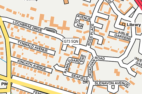 G73 5QN map - OS OpenMap – Local (Ordnance Survey)