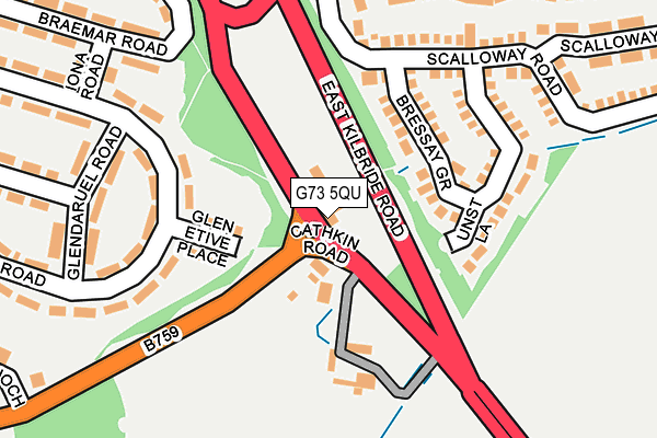 G73 5QU map - OS OpenMap – Local (Ordnance Survey)