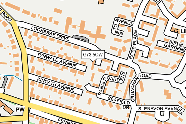 G73 5QW map - OS OpenMap – Local (Ordnance Survey)