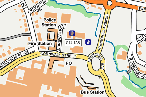 G74 1AB map - OS OpenMap – Local (Ordnance Survey)