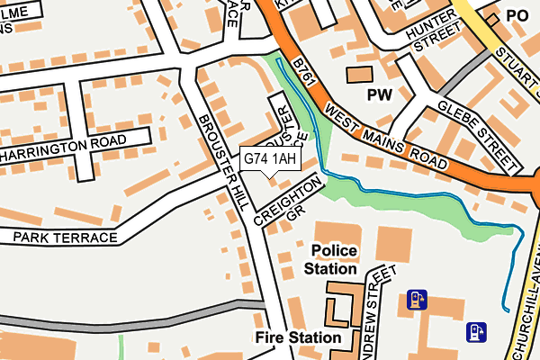 G74 1AH map - OS OpenMap – Local (Ordnance Survey)