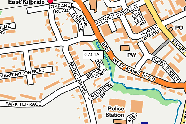 G74 1AL map - OS OpenMap – Local (Ordnance Survey)
