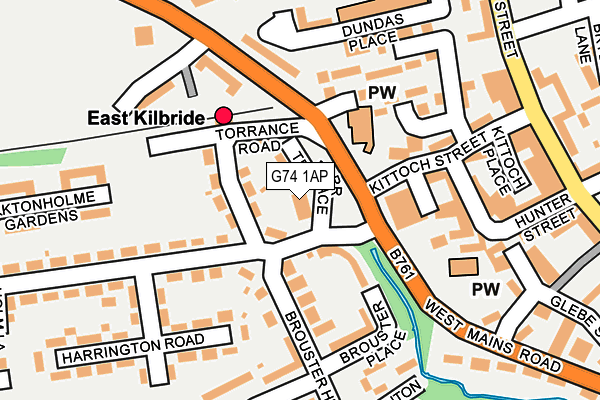 G74 1AP map - OS OpenMap – Local (Ordnance Survey)