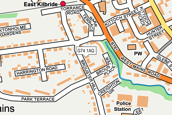 G74 1AQ map - OS OpenMap – Local (Ordnance Survey)