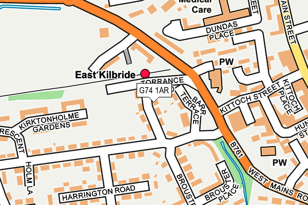 G74 1AR map - OS OpenMap – Local (Ordnance Survey)