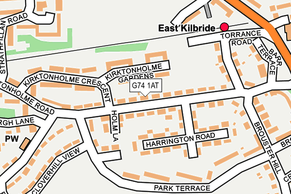 G74 1AT map - OS OpenMap – Local (Ordnance Survey)