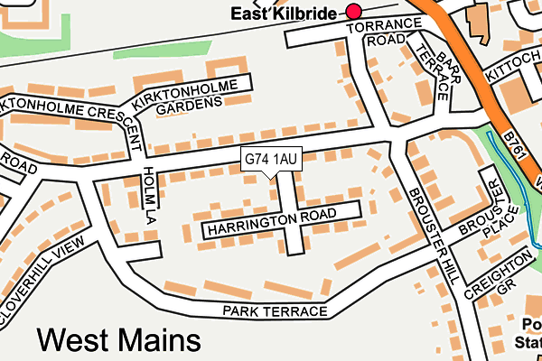 G74 1AU map - OS OpenMap – Local (Ordnance Survey)