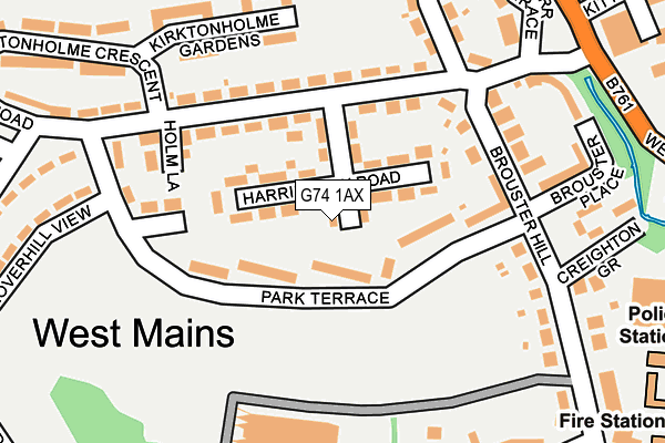 G74 1AX map - OS OpenMap – Local (Ordnance Survey)