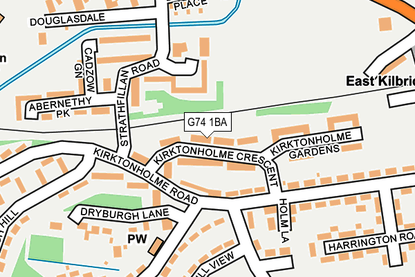 G74 1BA map - OS OpenMap – Local (Ordnance Survey)